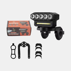 USB Bike Headlight with 130dB Horn, 6 Modes, Easy Install
