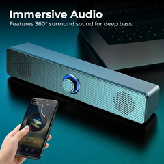 USB Powered Soundbar PC TV Laptop Gaming Audio