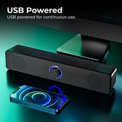 USB Powered Soundbar PC TV Laptop Gaming Audio