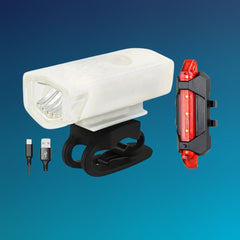 USB Rechargeable Bike Light Set Front & Rear for Cycling
