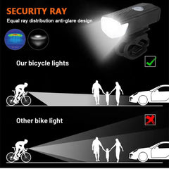 USB Rechargeable Bike Light Set Front & Rear for Cycling