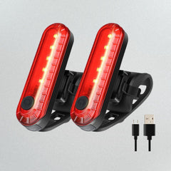 USB Rechargeable Red Bike Tail Light for Night Safety