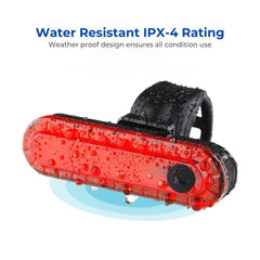 USB Rechargeable Red Bike Tail Light for Night Safety