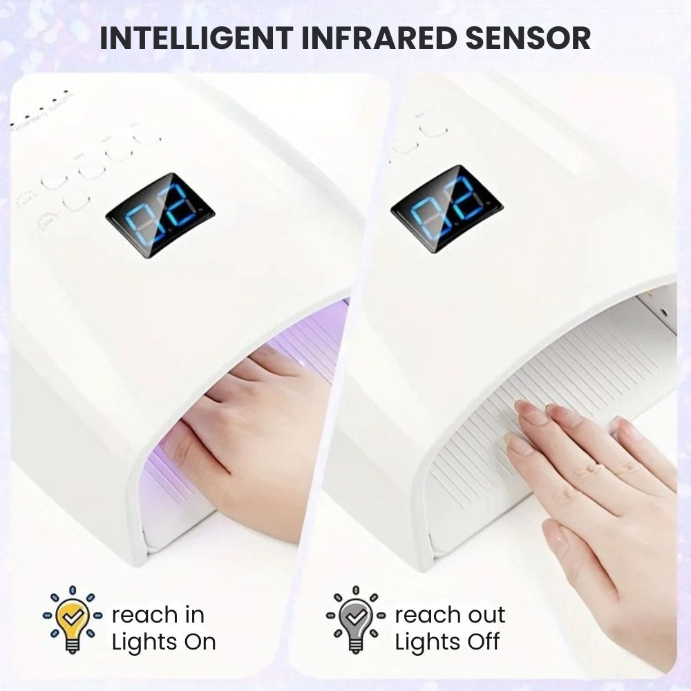 UV LED Nail Lamp 46W – Professional Gel Nail Dryer - sensor