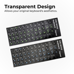 Ukrainian Keyboard Stickers for PC Laptop Black