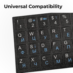 Ukrainian Keyboard Stickers for PC Laptop Black