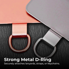 Ultra-Thin Phone Lanyard Patch with Metal Ring Holder