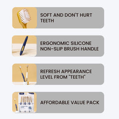 Ultra Soft Wide Head Toothbrush for Sensitive Gums & Travel