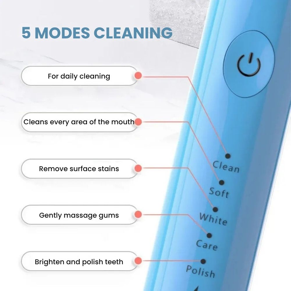 Ultra Clean Sonic Rechargeable Toothbrush - 5 Modes Cleaning