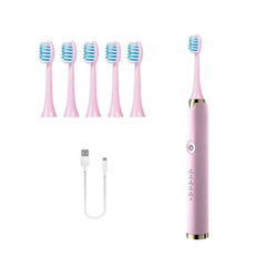 Ultra Clean Sonic Rechargeable Toothbrush - Pink - Accessories - 6 Heads