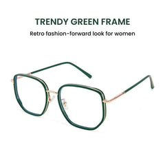 Ultralight Green Frame Blue Light Glasses for Women