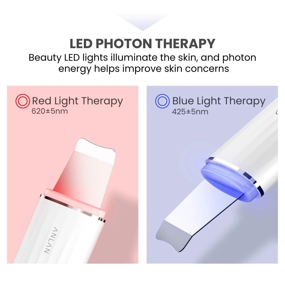 Ultrasonic Skin Scrubber — 24KHz Deep Pore Cleanser - led photon theraphy
