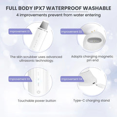 Ultrasonic Skin Scrubber — 24KHz Deep Pore Cleanser - waterproof