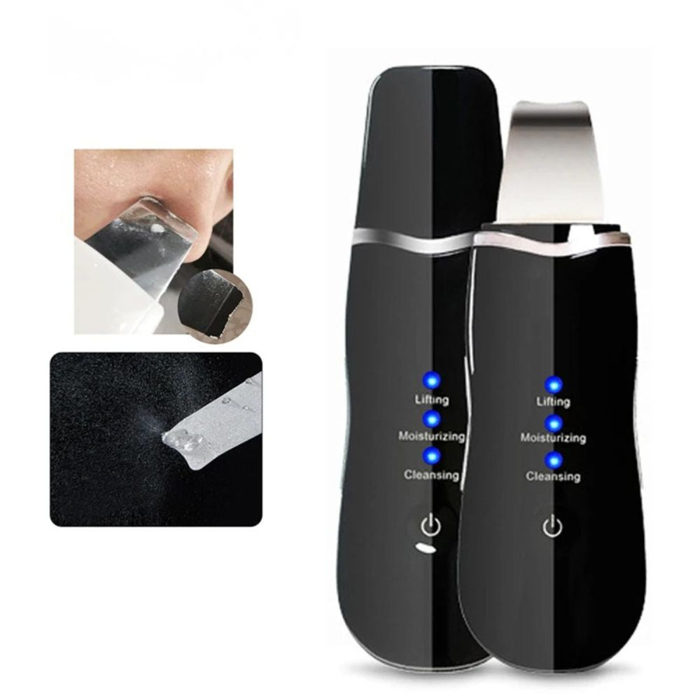 Ultrasonic Skin Scrubber Facial Spatula – 3-Mode Deep Clean