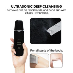 Ultrasonic Skin Scrubber Facial Spatula – 3-Mode Deep Clean - deep cleaning
