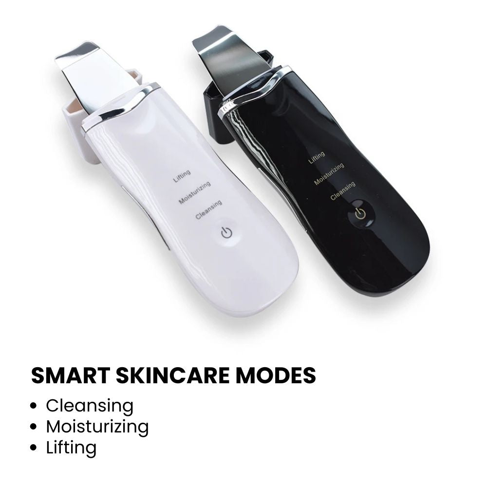 Ultrasonic Skin Scrubber Facial Spatula – 3-Mode Deep Clean - modes