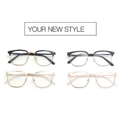 Unisex Square Metal Frame Anti-Blue Light Glasses