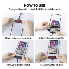 UniversalWaterproofPhonePouch_FitsUpto6.5__how to use