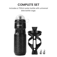 Universal Bike Bottle Cage with 750ml Water Bottle Set