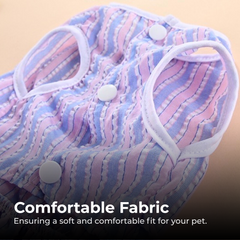 Vertical Stripe Dog Skirt Butterfly Pet Dress