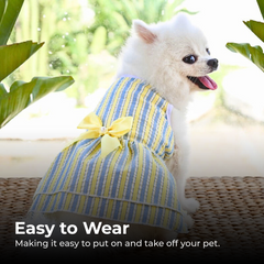 Vertical Stripe Dog Skirt Butterfly Pet Dress