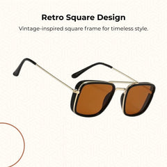 Vintage Square Sunglasses – UV400 Protection, Retro Eyewear