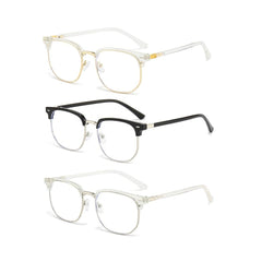 Unisex Square Metal Frame Anti-Blue Light Glasses