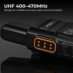 Compact UHF Walkie Talkie 2-Pack — Type-C Fast Charge