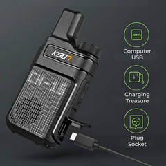 Compact UHF Walkie Talkie 2-Pack — Type-C Fast Charge
