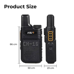Compact UHF Walkie Talkie 2-Pack — Type-C Fast Charge