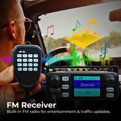 Dual-Band Mobile Radio — Keypad Mic & FM Receiver