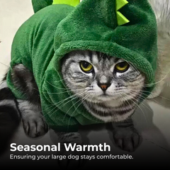 Warm Dino Hoodie for Small Medium Dogs & Cats