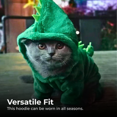 Warm Dino Hoodie for Small Medium Dogs & Cats
