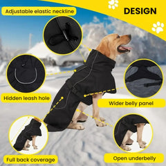 Waterproof Dog Coat with Reflective Design & Warm Lining