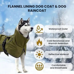 Waterproof Dog Coat with Reflective Design & Warm Lining