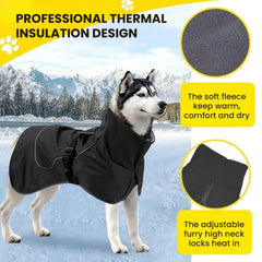Waterproof Dog Coat with Reflective Design & Warm Lining