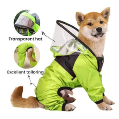 Waterproof Dog Raincoat with Transparent hat