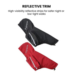 Waterproof Fleece Dog Jacket with Reflective Trim