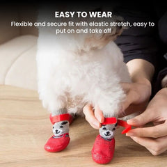 Waterproof Knit Dog Booties — Non-Slip Paw Socks
