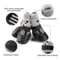 Waterproof Knit Dog Booties — Non-Slip Paw Socks