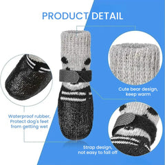Waterproof Knit Dog Booties — Non-Slip Paw Socks