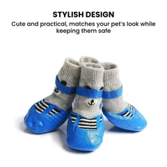 Waterproof Knit Dog Booties — Non-Slip Paw Socks