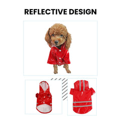 Waterproof Reflective Dog Raincoat — Hooded, Adjustable