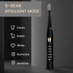 Waterproof Sonic Toothbrush 5 Modes USB Charge for Adults