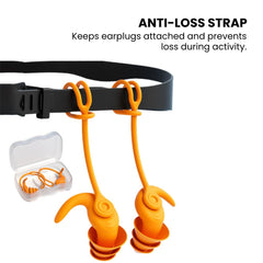 Waterproof Swim Earplugs with Anti-Loss Strap - anti loss strap