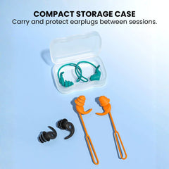 Waterproof Swim Earplugs with Anti-Loss Strap