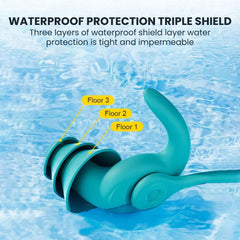 Waterproof Swim Earplugs with Anti-Loss Strap -  water proof