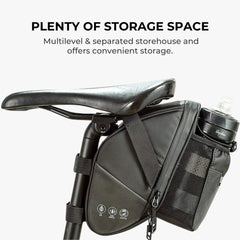 Waterproof Bike Saddle Bag with Bottle Holder | 1.5L Rear Seat Pack