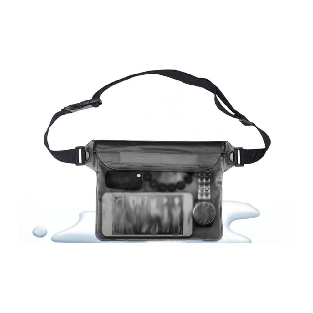 Waterproof Phone Pouch with Lanyard — Universal Fit black