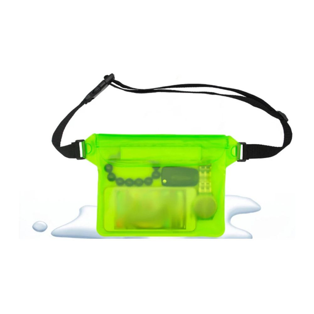 Waterproof Phone Pouch with Lanyard — Universal Fit- green